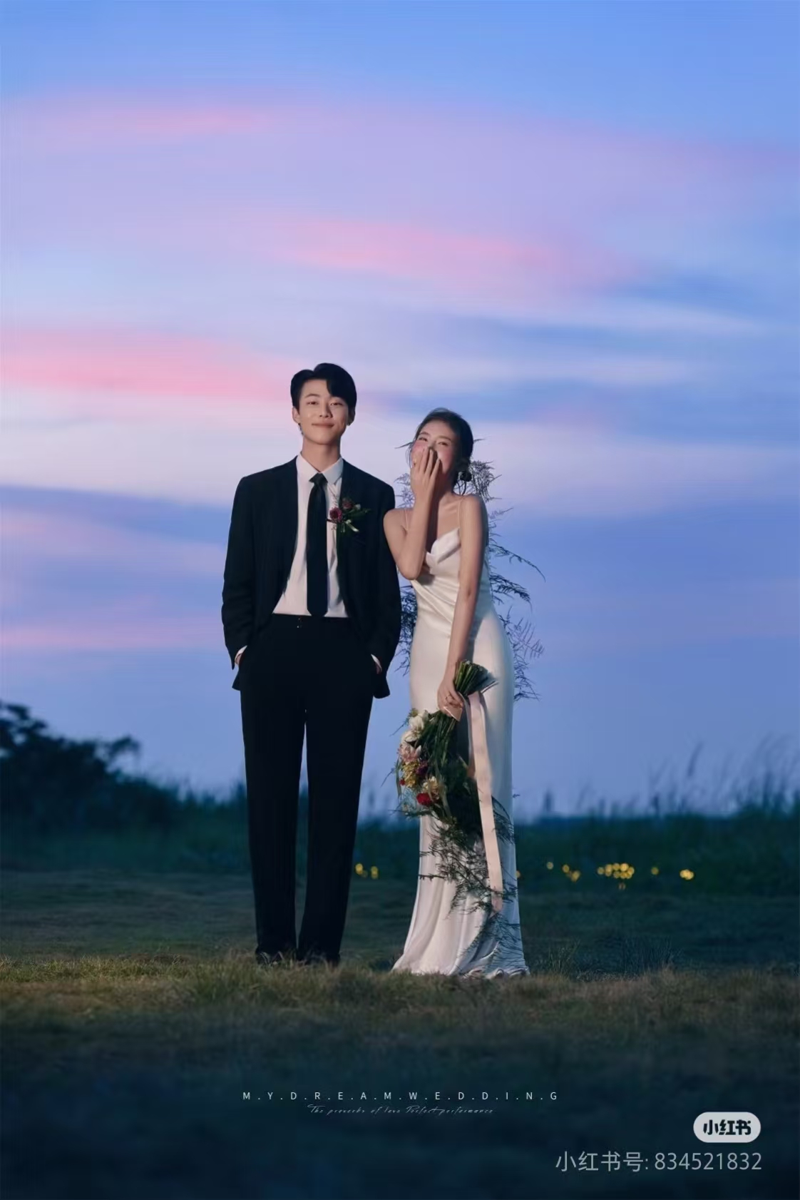 素材 夕阳婚纱