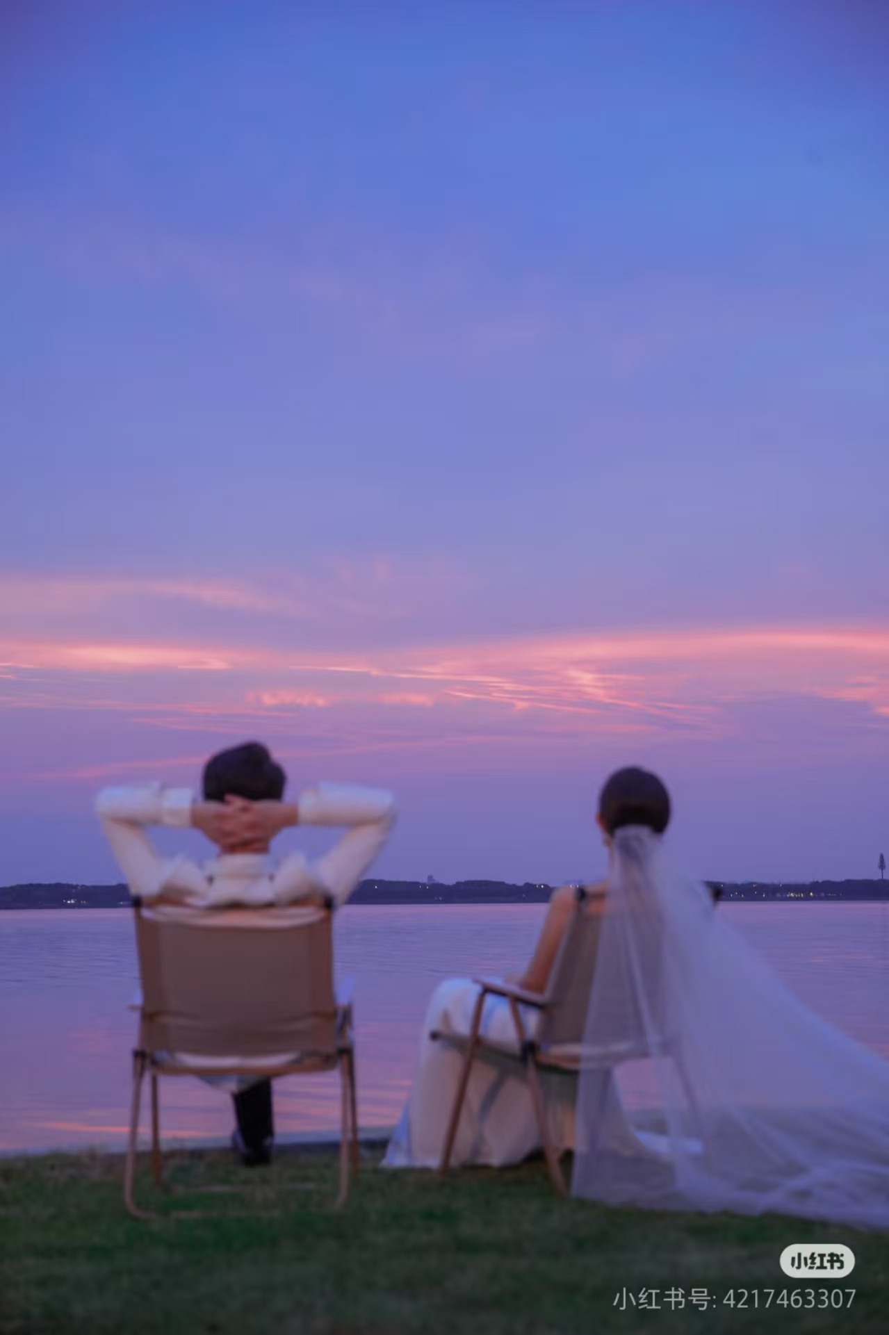 素材 夕阳婚纱