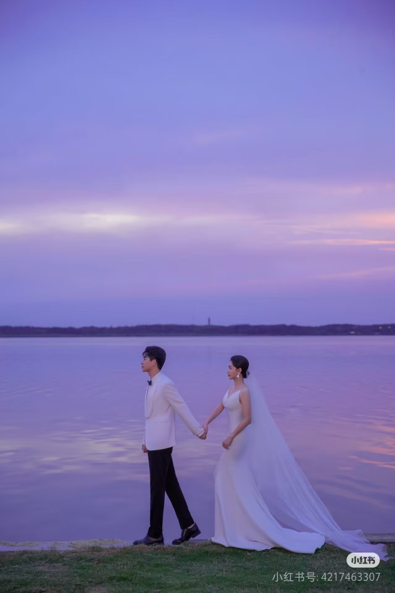 素材 夕阳婚纱