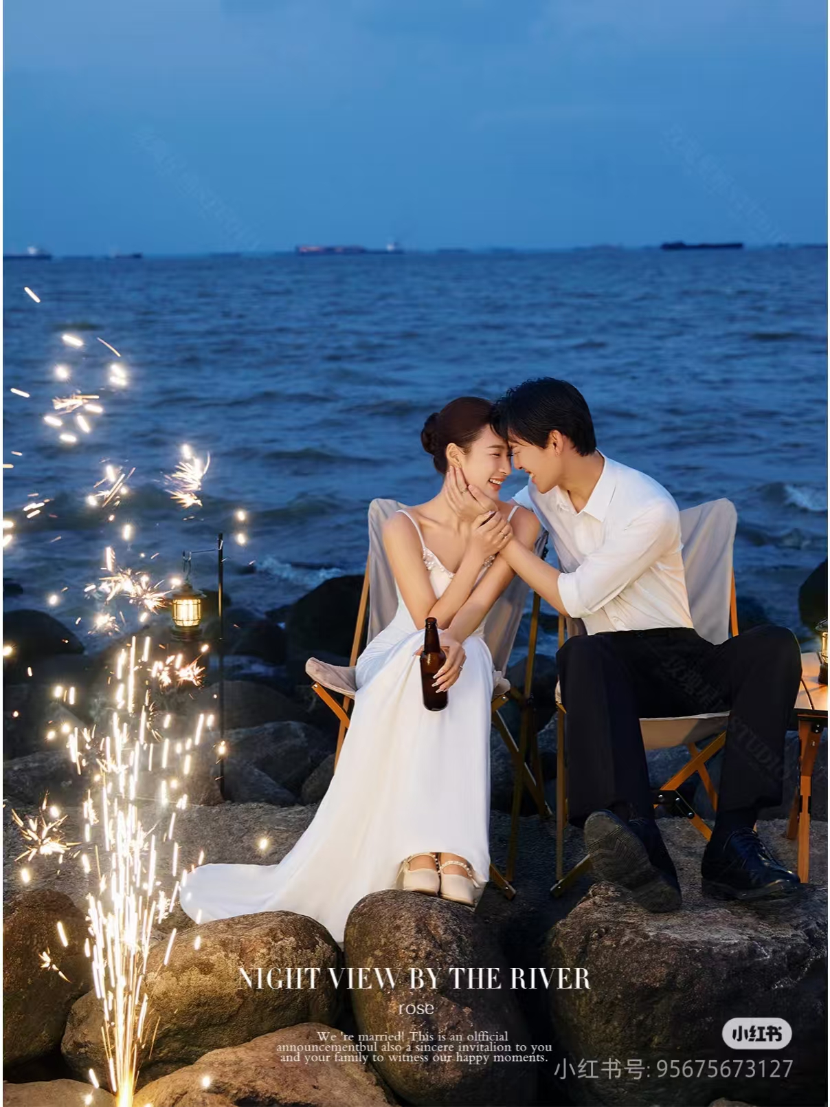 素材 夕阳婚纱